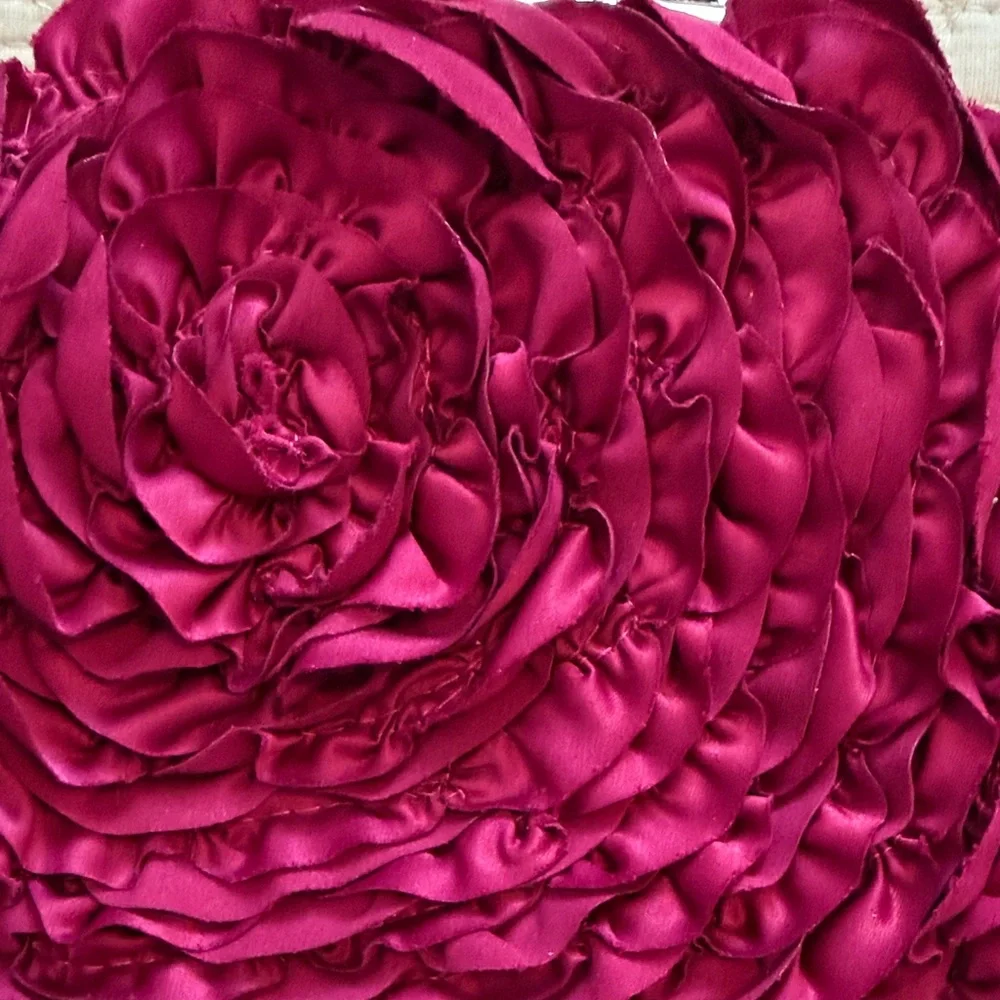 White House Black Market Satin Rose-Embellished Clutch purse festival BoHo prom✨ - Picture 5 of 7